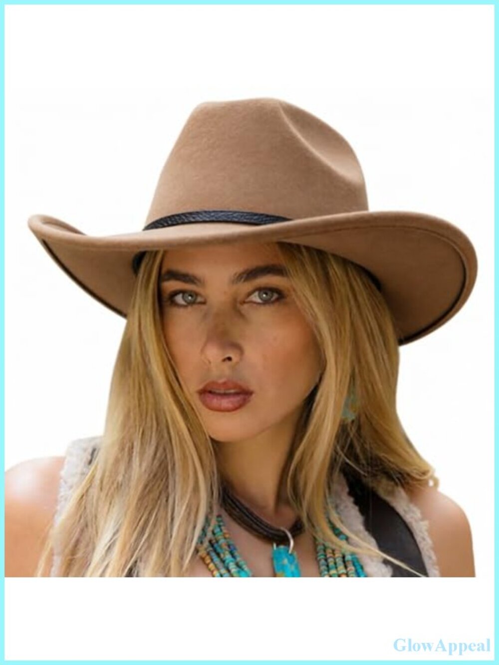 Western Cowboy Hat Wide Brim Felt Unisex Fedora